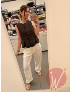 Pantalone Lino Rome Bianco