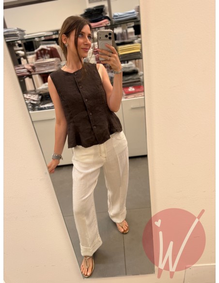 Pantalone Lino Rome Bianco