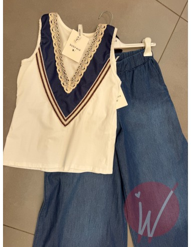 Top Chambray Bianco