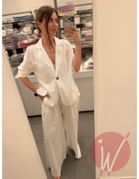 Pantalone Palazzo Lino Naxos Bianco