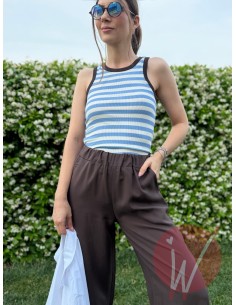 Top Righe Creta Azzurro