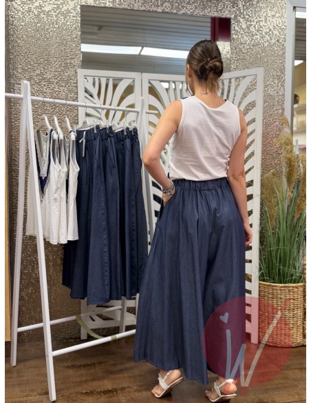 Top Chambray Bianco