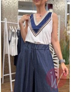 Top Chambray Bianco 2