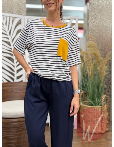T-Shirt Righe Ischia Giallo
