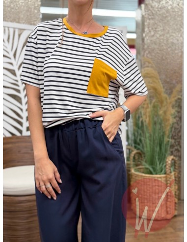 T-Shirt Righe Ischia Giallo