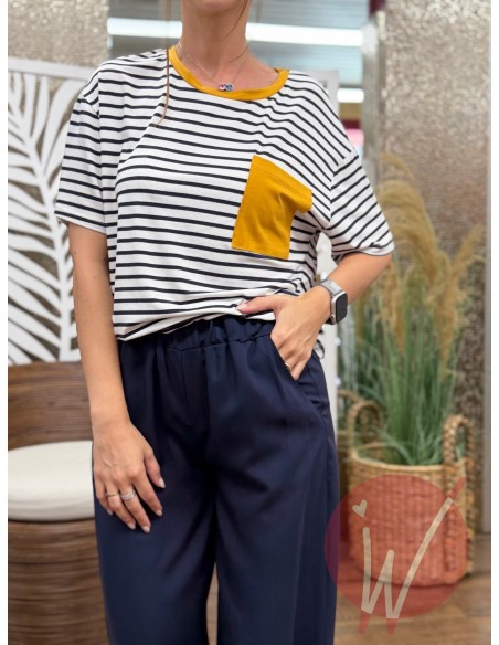 T-Shirt Righe Ischia Giallo