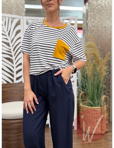 T-Shirt Righe Ischia Giallo