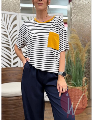 T-Shirt Righe Ischia Giallo