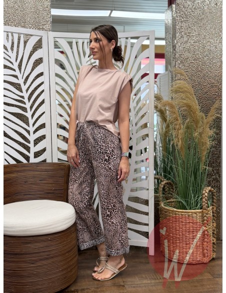Pantalone Animalier Cipria