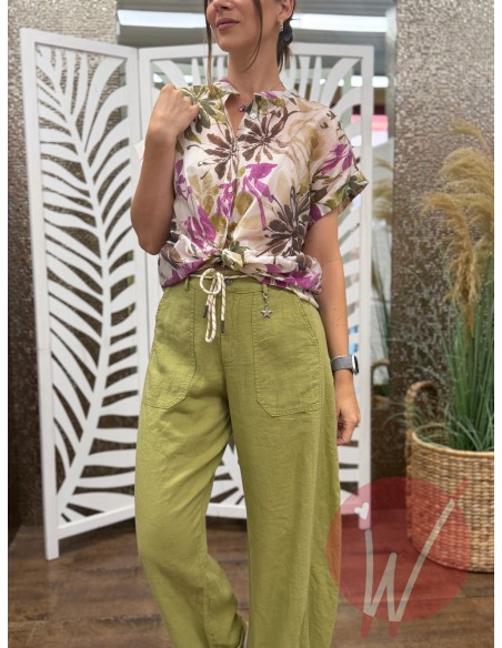 Camicia Elba Verde Olio