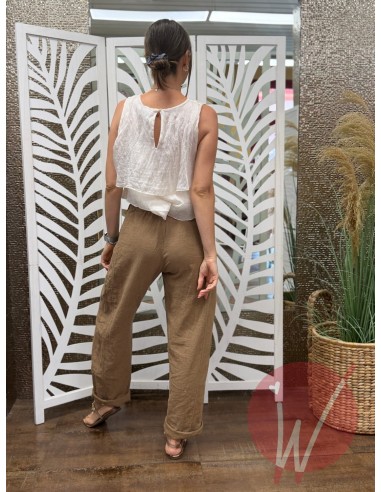 Pantalone Lino Boston Cammello