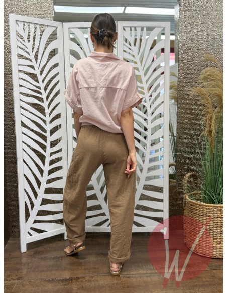 Pantalone Lino Boston Cammello
