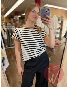 T-Shirt Righe Atlanta Nero