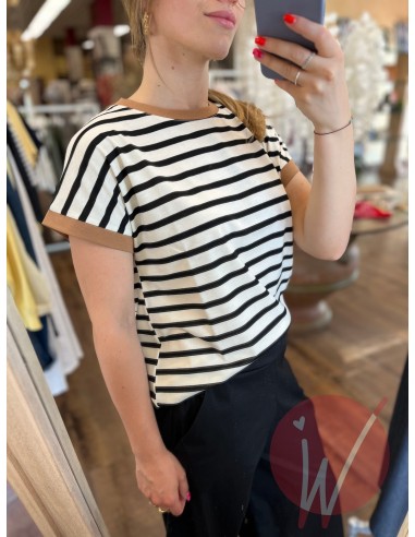 T-Shirt Righe Atlanta Nero