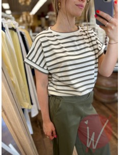 T-Shirt Righe Oxford Militare 2