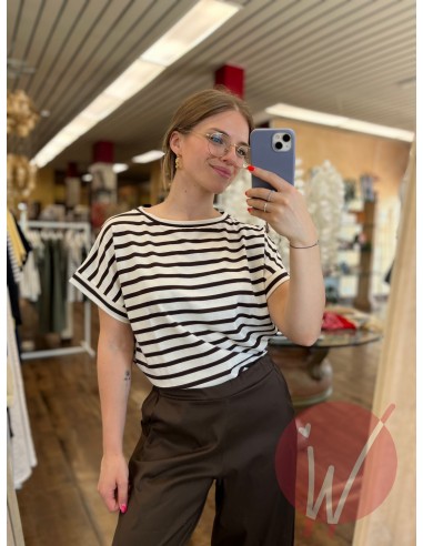 T-Shirt Righe Oxford Moro