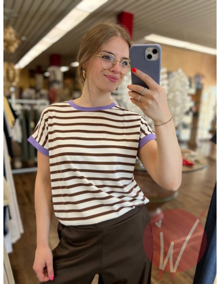 T-Shirt Righe Atlanta Moro