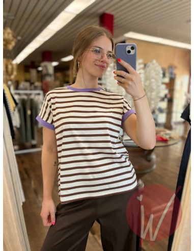 T-Shirt Righe Atlanta Moro
