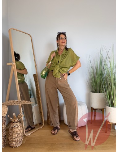 Pantalone Lino Boston Cammello