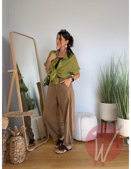 Pantalone Lino Boston Cammello