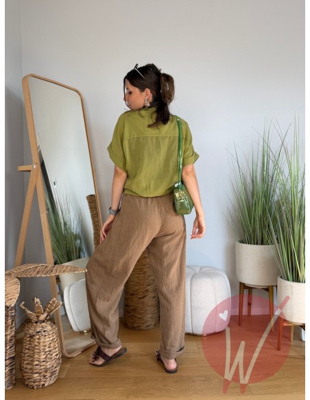 Pantalone Lino Boston Cammello