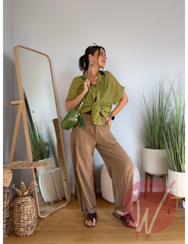 Pantalone Lino Boston Cammello