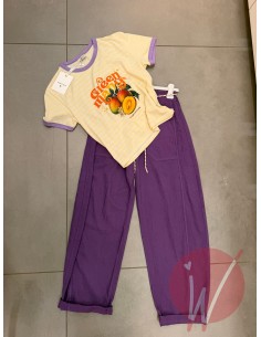 Pantalone Lino Boston Viola