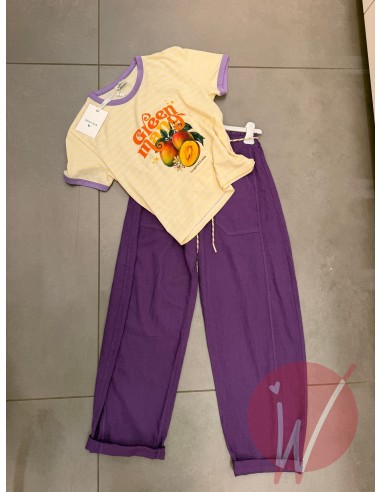 Pantalone Lino Boston Viola