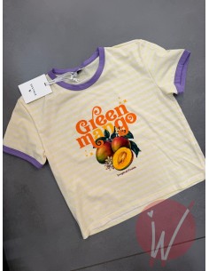 T-Shirt Righe Mango Giallo
