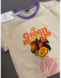 T-Shirt Righe Mango Giallo 2