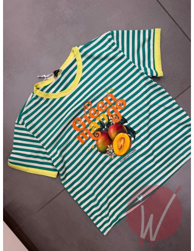 T-Shirt Righe Mango Verde