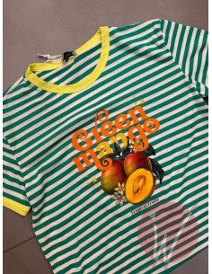 T-Shirt Righe Mango Verde 2