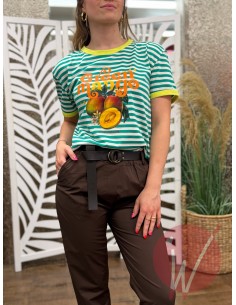 T-Shirt Righe Mango Verde 2