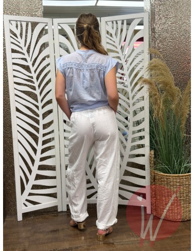 Pantalone Lino Boston Bianco