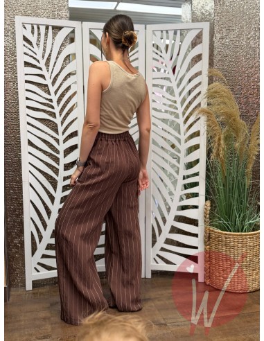 Pantalone Gessato Savannah Cioccolato