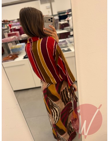 Camicia Righe Siria Rosso India