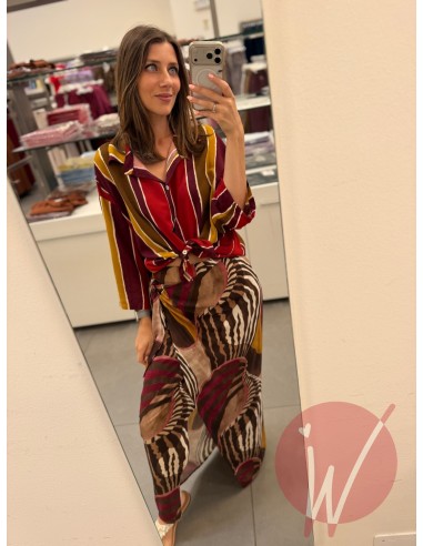 Camicia Righe Siria Rosso India