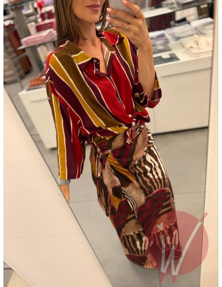 Camicia Righe Siria Rosso India