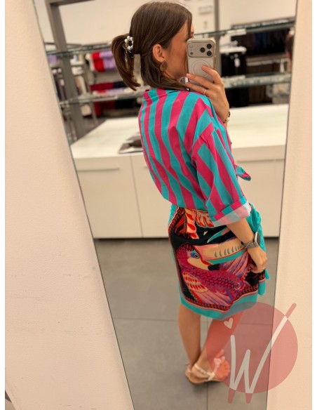 Camicia Righe Turchese