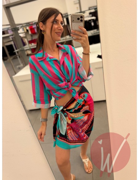 Camicia Righe Turchese