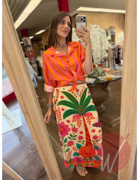 Gonna Incrocio Tropical Arancione