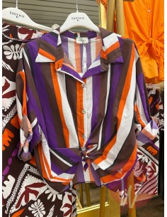 Camicia Righe Cuba Arancione