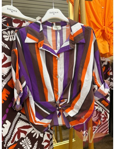 Camicia Righe Cuba Arancione