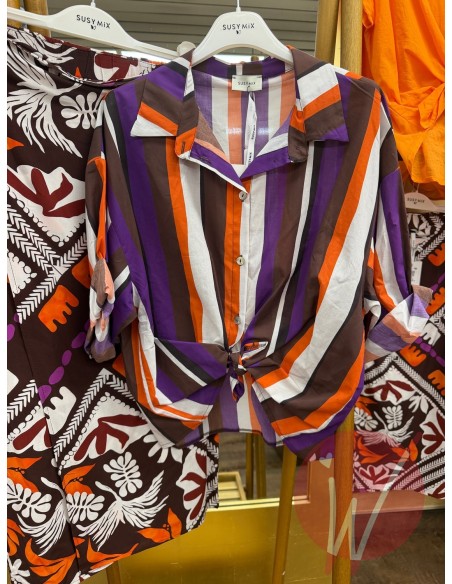 Camicia Righe Cuba Arancione