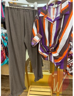 Pantalone Lino Boston Moro 2