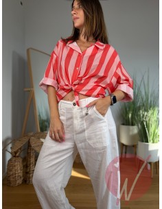 Camicia Righe Hawaii Blush