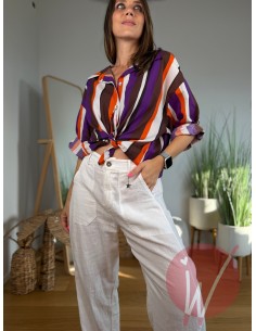 Camicia Righe Cuba Arancione