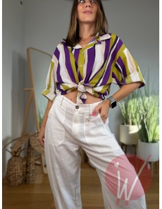 Camicia Righe Cuba Verde Olio 2