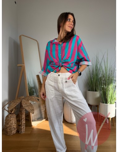Pantalone Lino Boston Bianco