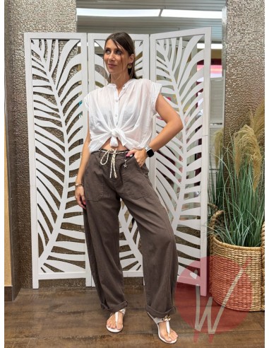 Pantalone Lino Boston Moro